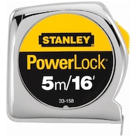Stanley Power-Lock Measurement Tape, Silver & Yellow