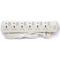 Picture of Terminator 6 Way Universal Power Extension Socket, 3M, 13A, White, TPB 6G