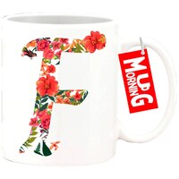 Picture of Mug Morning Letter F Mug, Floral Design