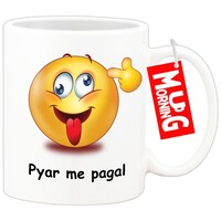 Mug Morning Emoji Mug, Pyaar Mein Pagal