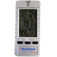 Terminator 3-in-1 Indoor Thermo Hygrometer with Clock, TTH 2420