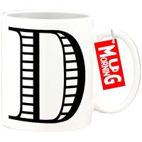 Picture of Mug Morning Letter D Mug, Initial Letter D Mug, Line Font Design