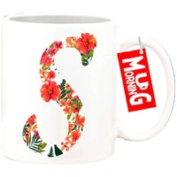 Picture of Mug Morning Letter S Mug, Floral Design