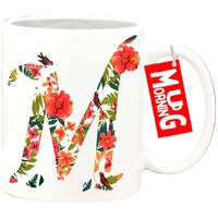 Picture of Mug Morning Letter M Mug, Floral Design