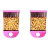 Picture of Hridaan Push Button Cereal Dispenser, Pink, 1000 ml, Pack of 2