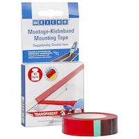Weicon Mounting Double Sided Adhesive Tape, Red - Transparent, 85 Kg/M