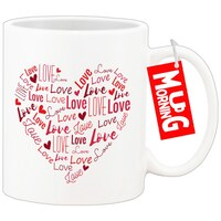 Picture of Mug Morning Love Mug, Love Text In Heart Shape, Design 2