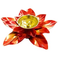 BulkySanta Brass Lotus Kamal Shape Metal Diya, Big