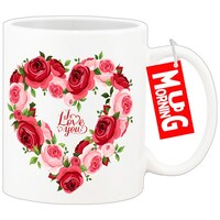 Picture of Mug Morning Love Mug, I Love You In Flower Heart