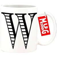 Picture of Mug Morning Letter W Mug, Initial Letter W Mug, Line Font Design