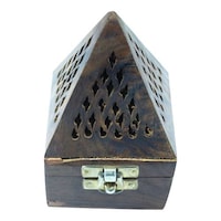 Picture of Pyramid Shaped Wood Incense Holder, Blue