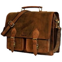 Leaderachi Men's Hunter Leather Office Briefcase Bag