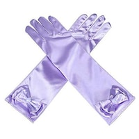 FancyDressWale Girls Long Satin Gloves