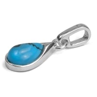 Amber by Graciana Sterling Imitation Turquoise Drop Pendant, 41556p, Small