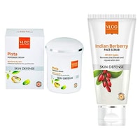 VLCC Pista Massage Cream And Indian Berberry Face Scrub