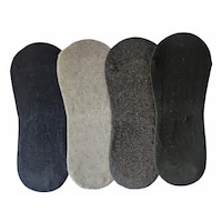 2Mech Unisex Mercerised Anti Slip Socks, Free Size, Grey/Black, Pack of 4