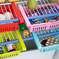 Picture of 2Mech Expandable Fridge Storage Basket Racks, Multicolour, Set of 4