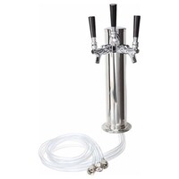 Picture of Kegco 14" Tall Polished Stainless Steel 3-Faucet Beer Tower, DT145-3S