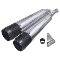 Picture of Dhe Best Bike Bullet Dual Barrel Silencer Exhaust Glass Wool, SR-40