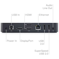 Dell Ultra HD Triple Video Docking Station, D3100, Black