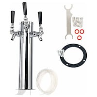 Picture of My Brewery Triple Tap Faucet Stainless Steel Draft Beer Tower, 3"