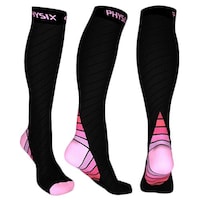 Physix Gear Sport Compression Socks, PNK LXL