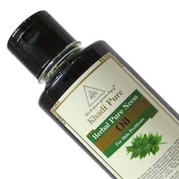 Khadi Pure Herbal Neem Oil Hair Oil, KNEE HOX1, Black, 210 ml