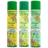Picture of Arman Air Freshener, Rajnigandha, Attarful, Jasmine, 900 ml, Pack of 3