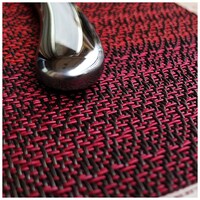 Picture of Royalkart PVC Placemat and Runner for Dining Table, Dark Red, Pack of 7