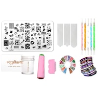Picture of Nail Art Stamping Jumbo Kit with Nail Stamper & Scraper, CF11, Silicone