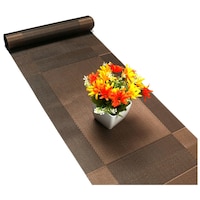 Picture of Royalkart Pvc Washable Placemats And Table Runner Set, Coffee Brown