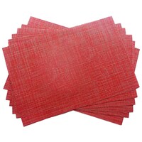 Picture of Royalkart Vinyl Reversible Table Mats, Bright Red, Set of 6