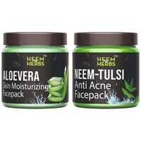 Picture of Heem & Herbs Aloevera and Neem Tulsi Face Pack, 100 gm, Pack Of 2Pcs