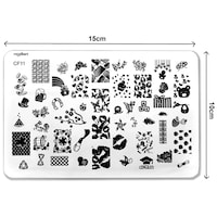 Picture of Royalkart Nail Art Stamping Jumbo Kit with Image Plate, Multicolour