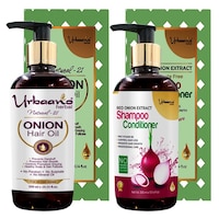 Urbaano Herbal Onion Hair Oil and Red Onion Extract Shampoo Combo, 300ml