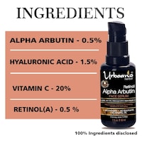 Urbaano Herbal Retinol Alpha Arbutin Face Serum, 30ml