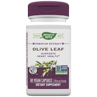 Nature's Way Premium Extract Olive Leaf Dietary Supplement, 60 Veg Capsules