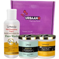 Urbaano Herbal Face Pack, Whitening Cream, Vitamin C Face Wash Combo, 100gm