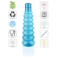 2Mech Unbrekable Layer Shape Plastic Water Bottle, Multicolour, Pack of 6