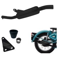 Picture of Dhe Best Upswept Angular Exhaust, silencer for Royal Enfield, Black
