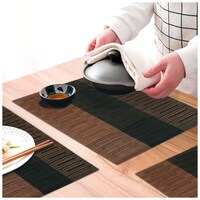 Picture of Royalkart Pvc Washable Placemats And Table Runner Set, Coffee Black