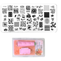 Picture of Royalkart Nail Art Stamping Kit with Double-sided Stamper, CF06
