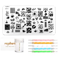 Picture of Royalkart Nail Art Stamping Kit with Double-sided Dotting Tool, CF11, 5 Pcs