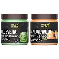 Picture of Heem & Herbs Aloevera and Sandalwood Face Pack, 100 gm, Pack Of 2Pcs