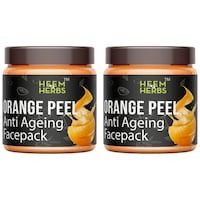 Picture of Heem & Herbs Orangepeel Anti Ageing Face Pack, 100 gm, Pack Of 2Pcs