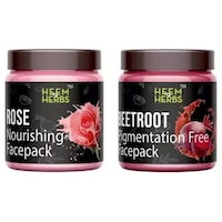 Heem & Herbs Rose and Beetroot Face Pack, 100 gm, Pack Of 2Pcs