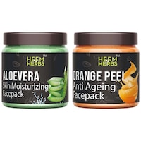 Picture of Heem & Herbs Aloevera and Orange Peel Face Pack, 100 gm, Pack Of 2Pcs