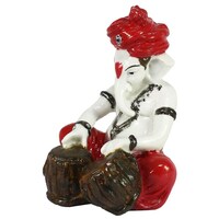 Mostos Handcrafted Polyresine Ganesha Playing Tabla Idol Sculpture