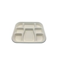Ecozoe Bagasse 8CP Extra Deep Meal Trays, White, Pack of 20 Pcs - Carton of 25 Packs