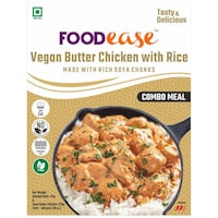 FOODEASE Vegan Soya Butter Chicken with Basmati Rice Combo, 400 gm